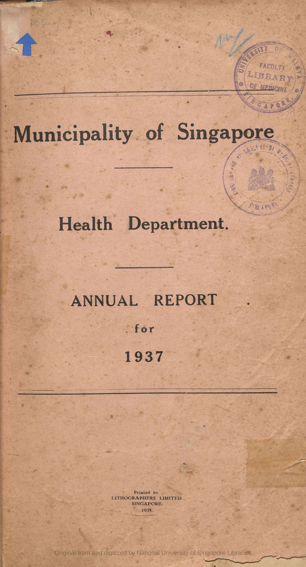 Miniature of Annual report of the Health Department, 1937