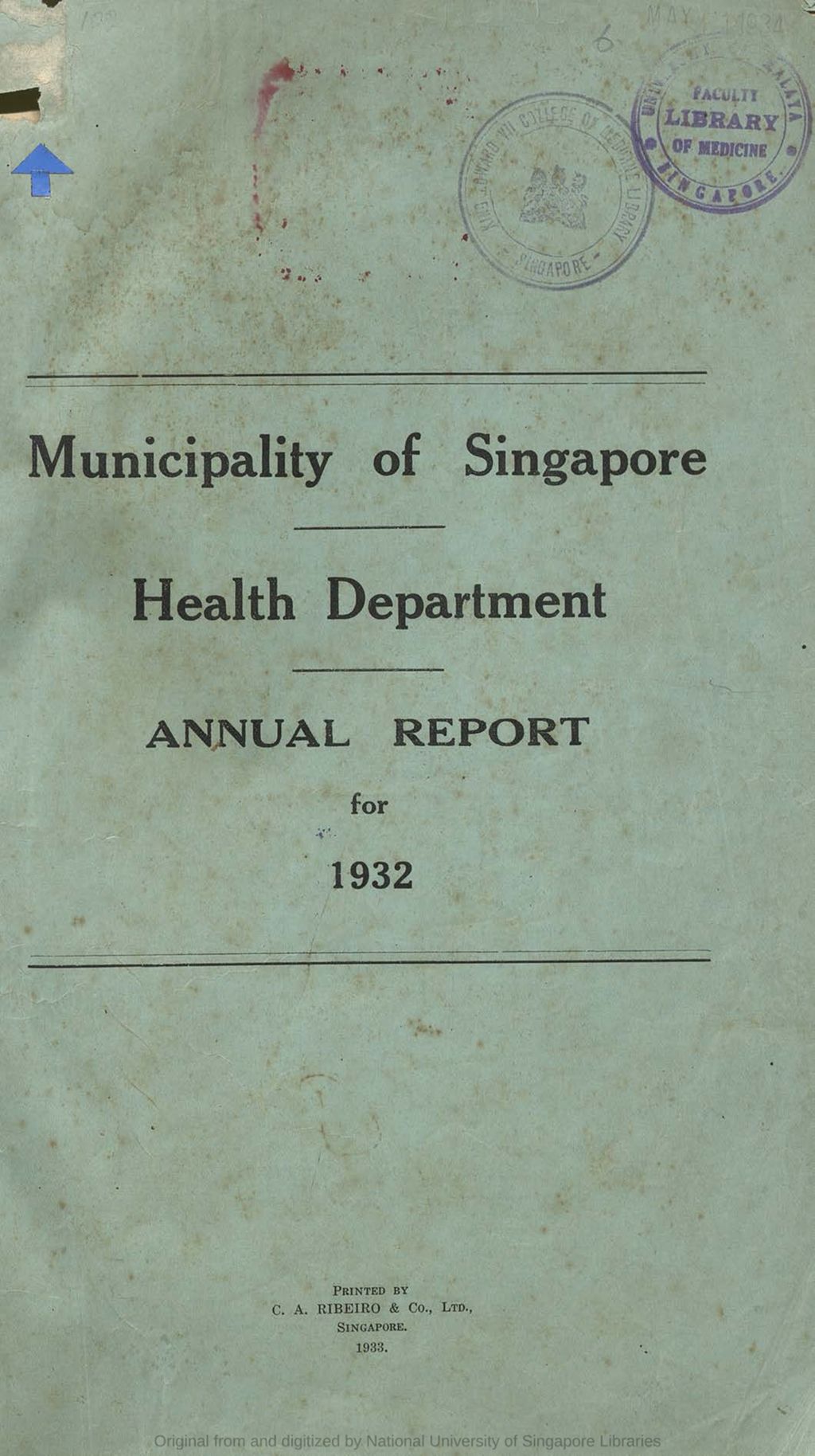 Miniature of Annual report of the Health Department, 1932