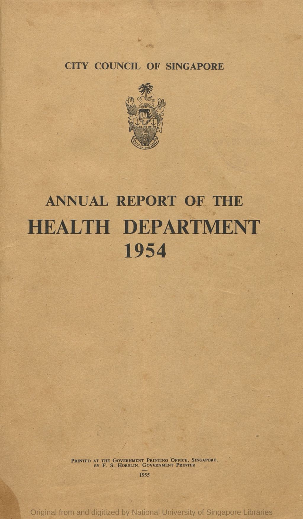 Miniature of Annual report of the Health Department, 1954