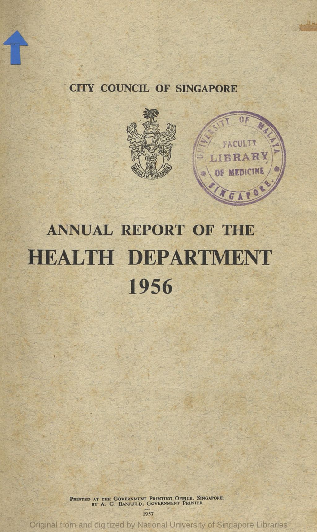 Miniature of Annual report of the Health Department, 1956