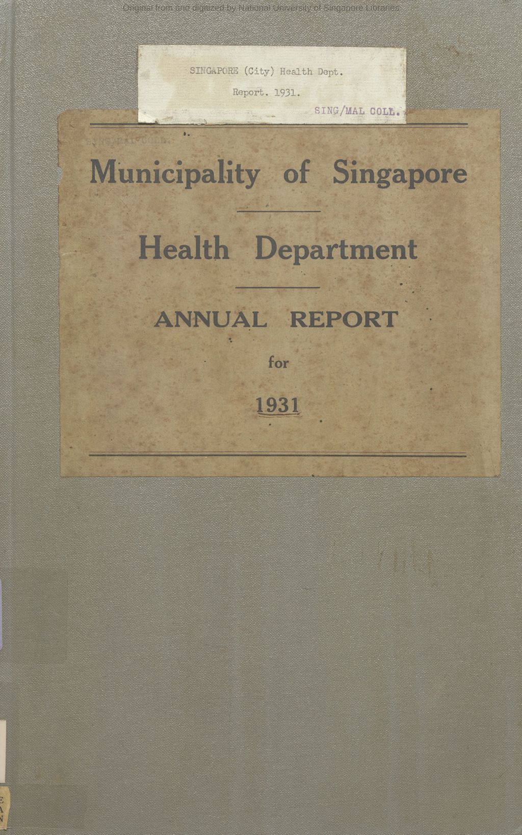 Miniature of Annual report of the Health Department, 1931