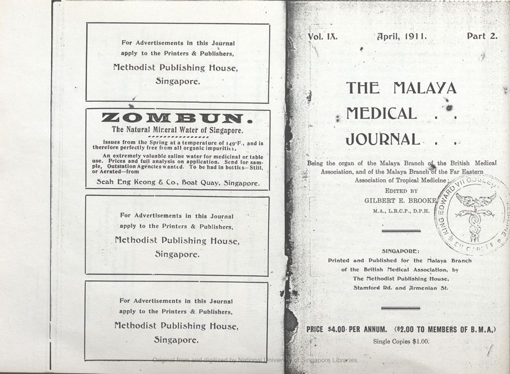 Miniature of The Malayan Medical Journal. Volume 9, Part 2