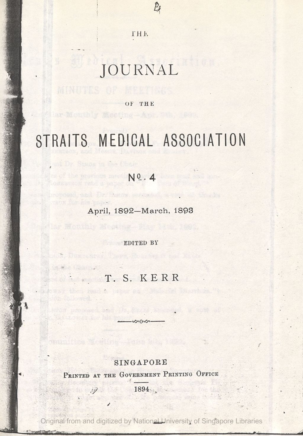 Miniature of Journal of the Straits Medical Association. Number 4