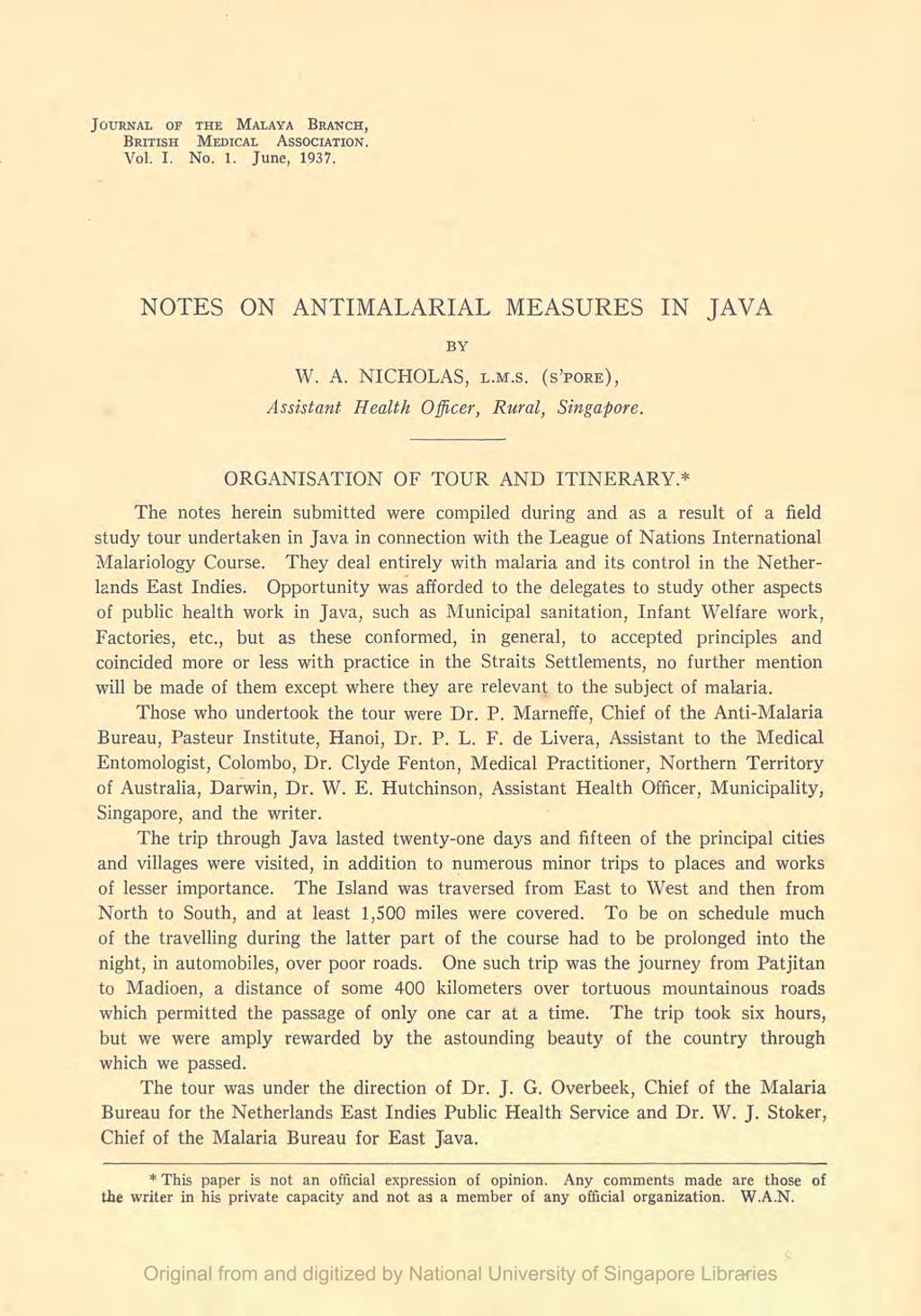 Miniature of Notes on Antimalarial Measures in Java