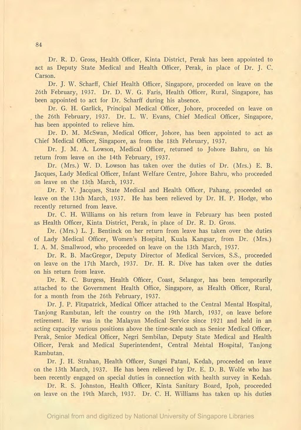 Miniature of Journal of the Malaya Branch of the British Medical Association. Volume 1, Number 1. Medical Services