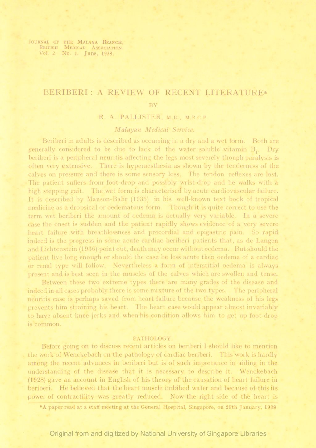 Miniature of Beriberi: A Review of Recent Literature