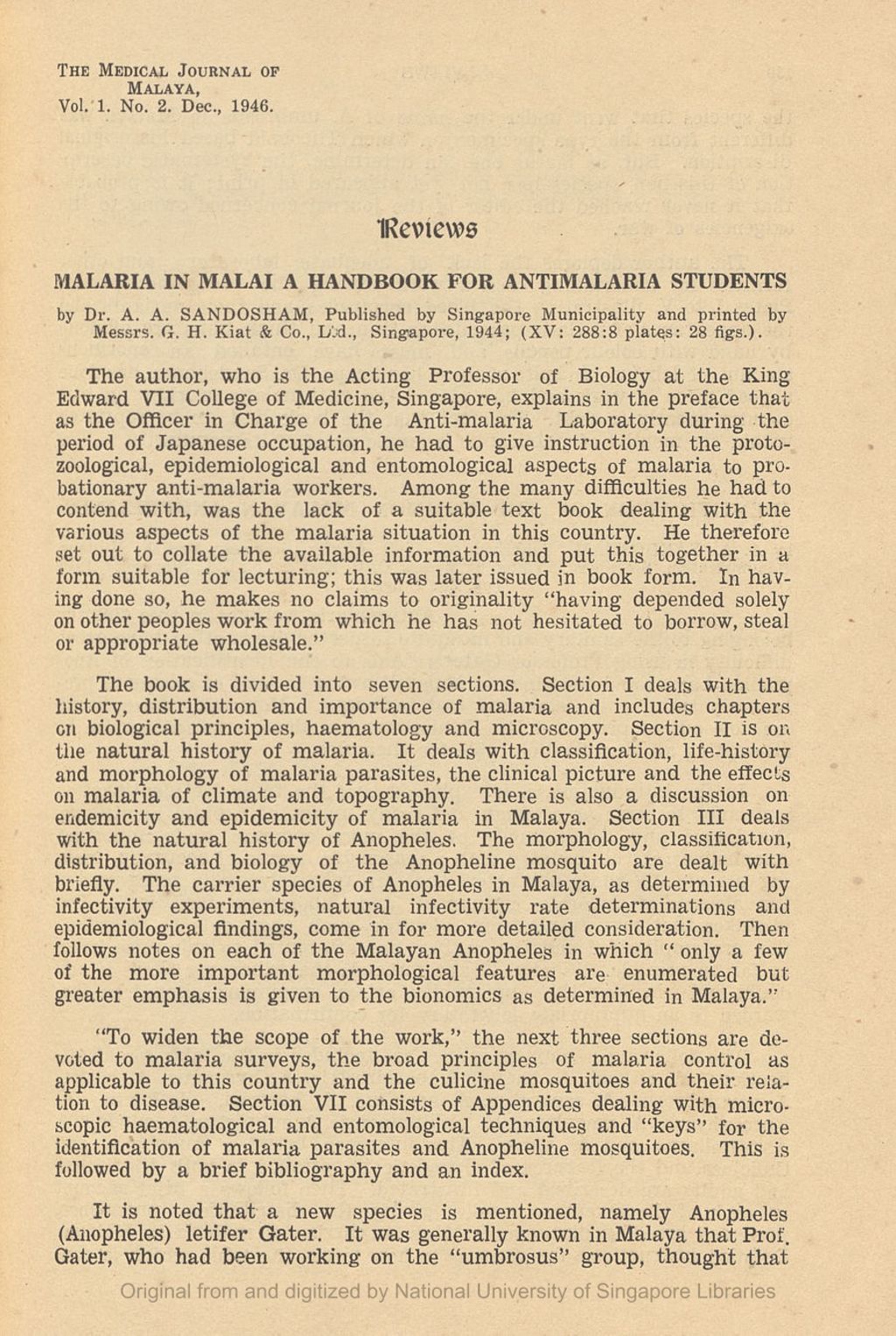 Miniature of Malaria in Malai a Handbook for Antimalaria Students