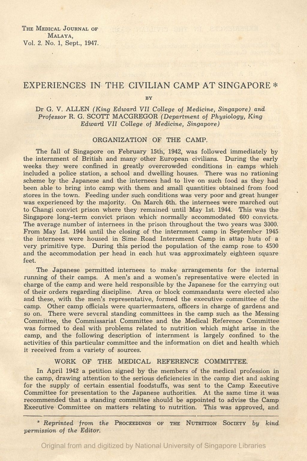 Miniature of Experiences in the Civilian Camp at Singapore