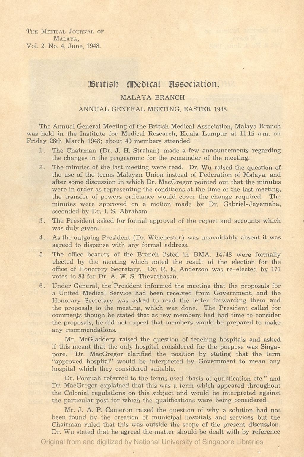 Miniature of British Medical Association, Malaya Branch Annual General Meeting Easter 1948