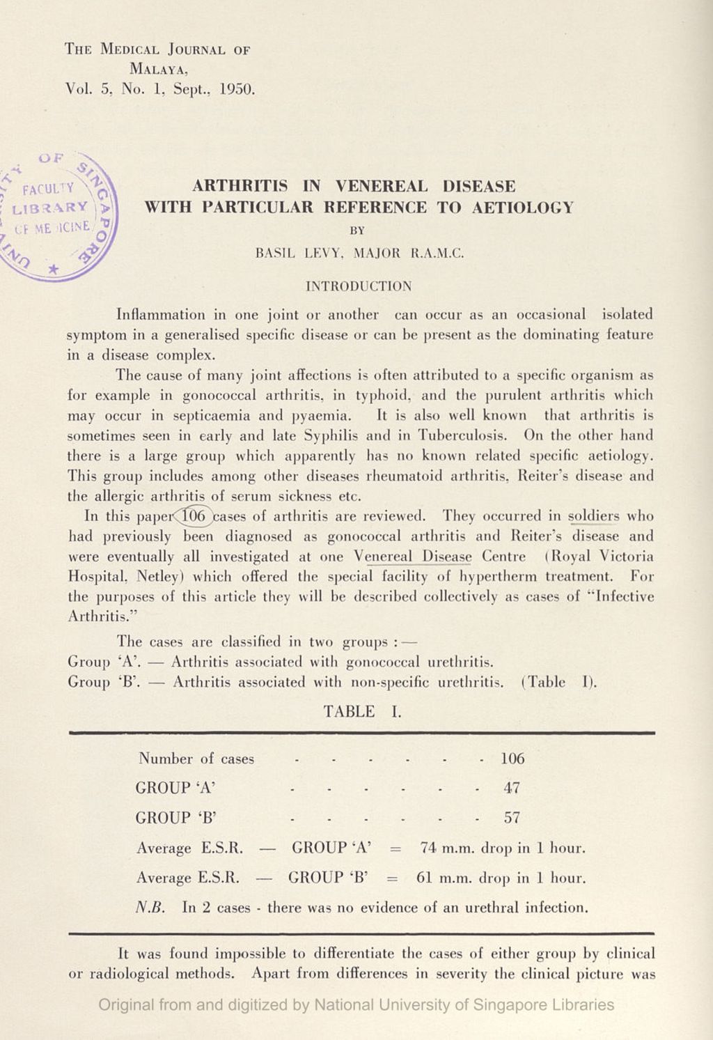 Miniature of Arthritis In Venereal Disease With Particular Reference To Aetiology