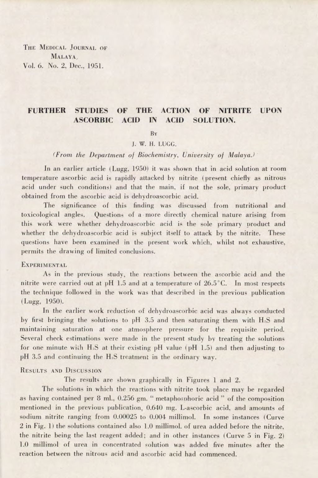 Miniature of Further Studies Of The Action Of Nitrite Upon Ascorbic Acid In Acid Solution