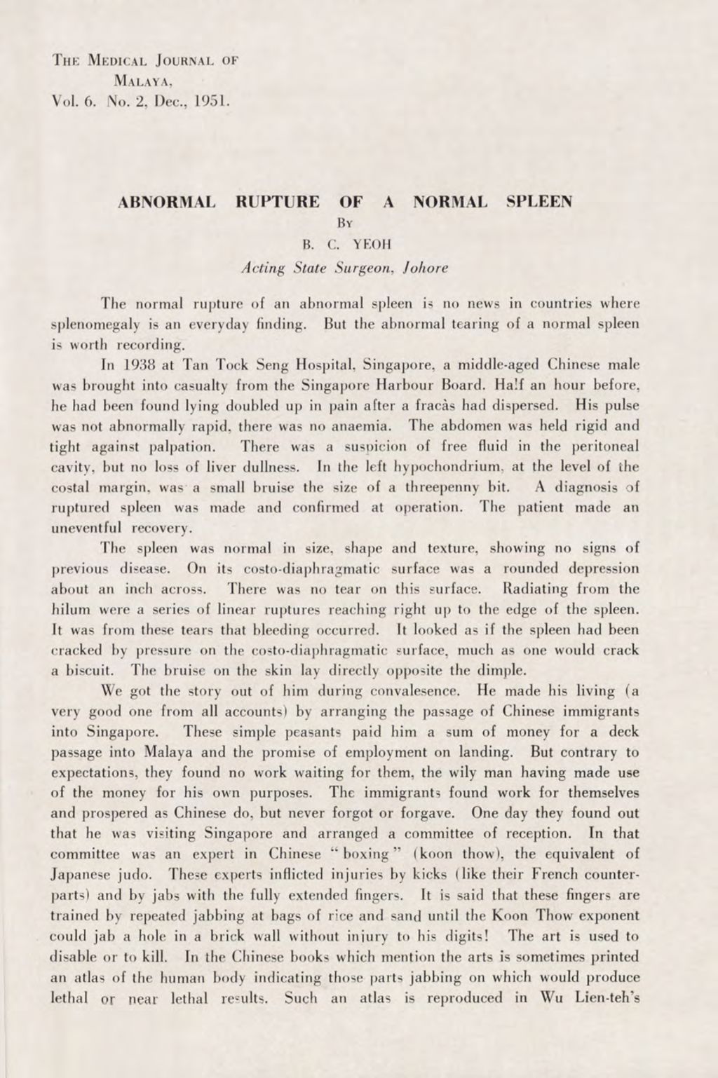 Miniature of Abnormal Rupture Of A Normal Spleen