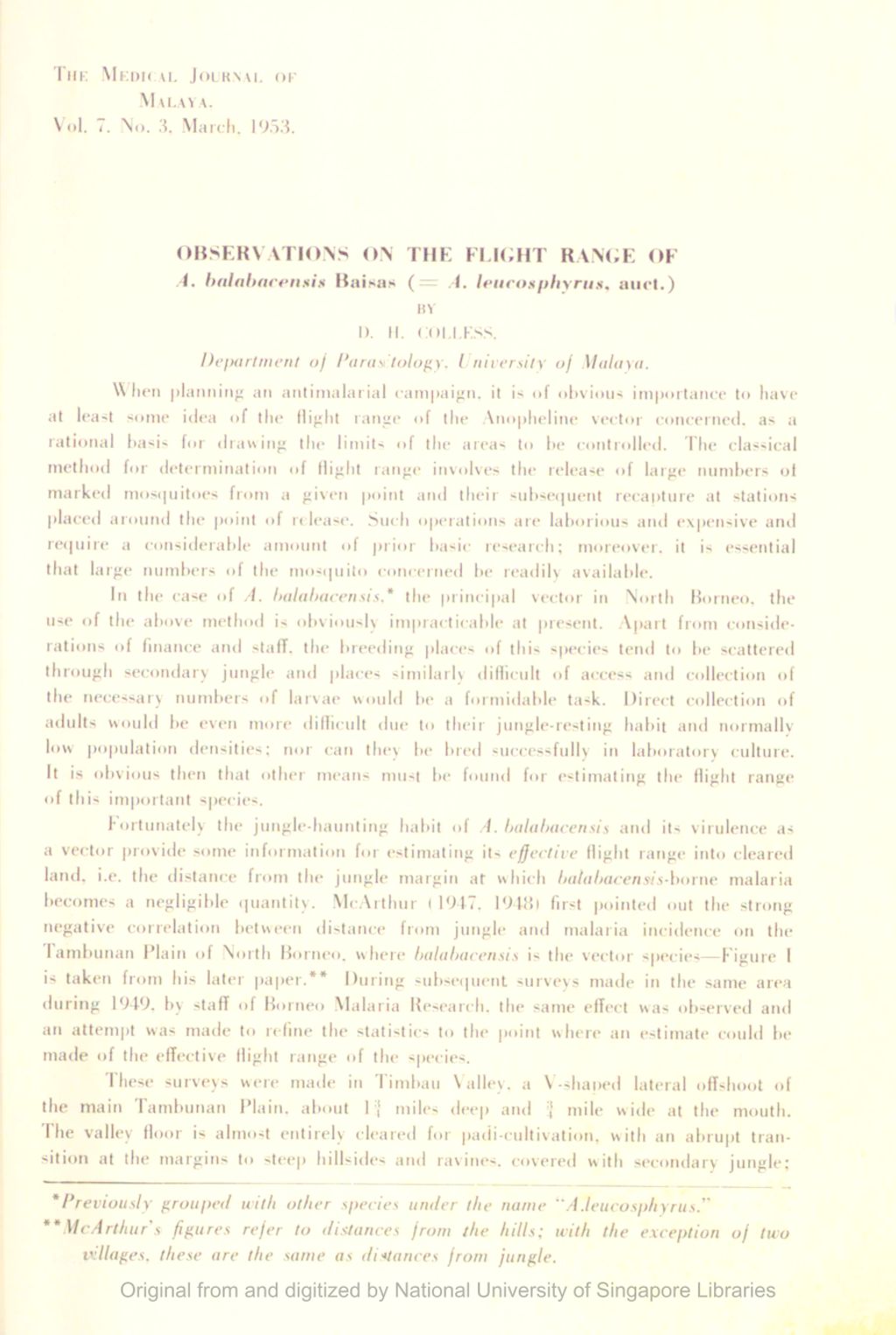 Miniature of Observations On The Flight Range Of A. Balabacensis Baisas