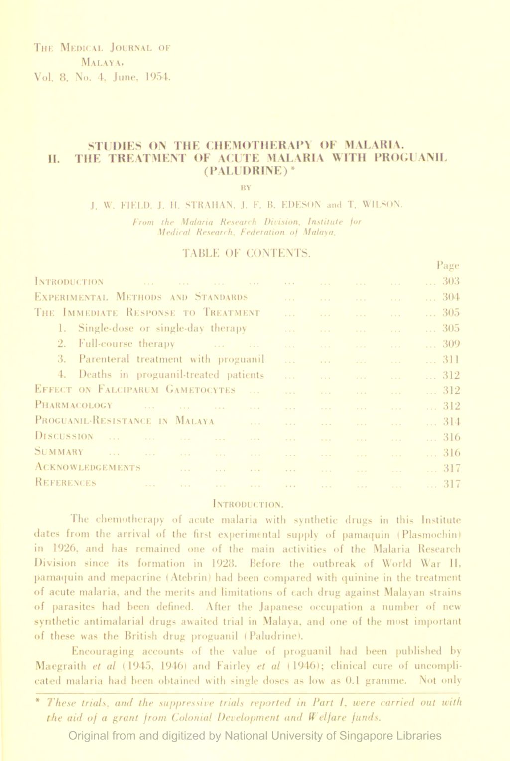 Miniature of Studies On The Chemotherapy Of Malaria. Ii. The Treatment Of Acute Malaria With Proguanil (Paludrine)