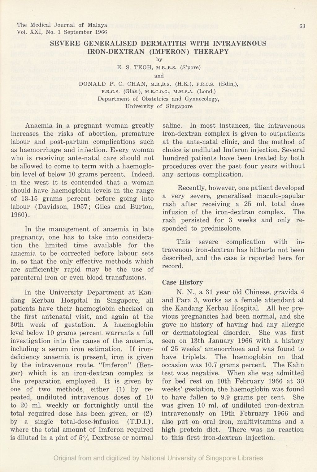 Miniature of Severe Generalised Dermatitis With Intravenous Irondextran (Imferon) Therapy