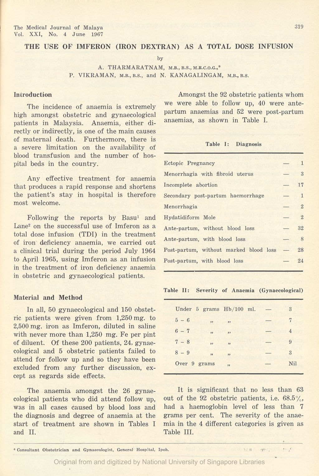 Miniature of Use Of Imferon Iron Dextran As A Total Dose Infusion