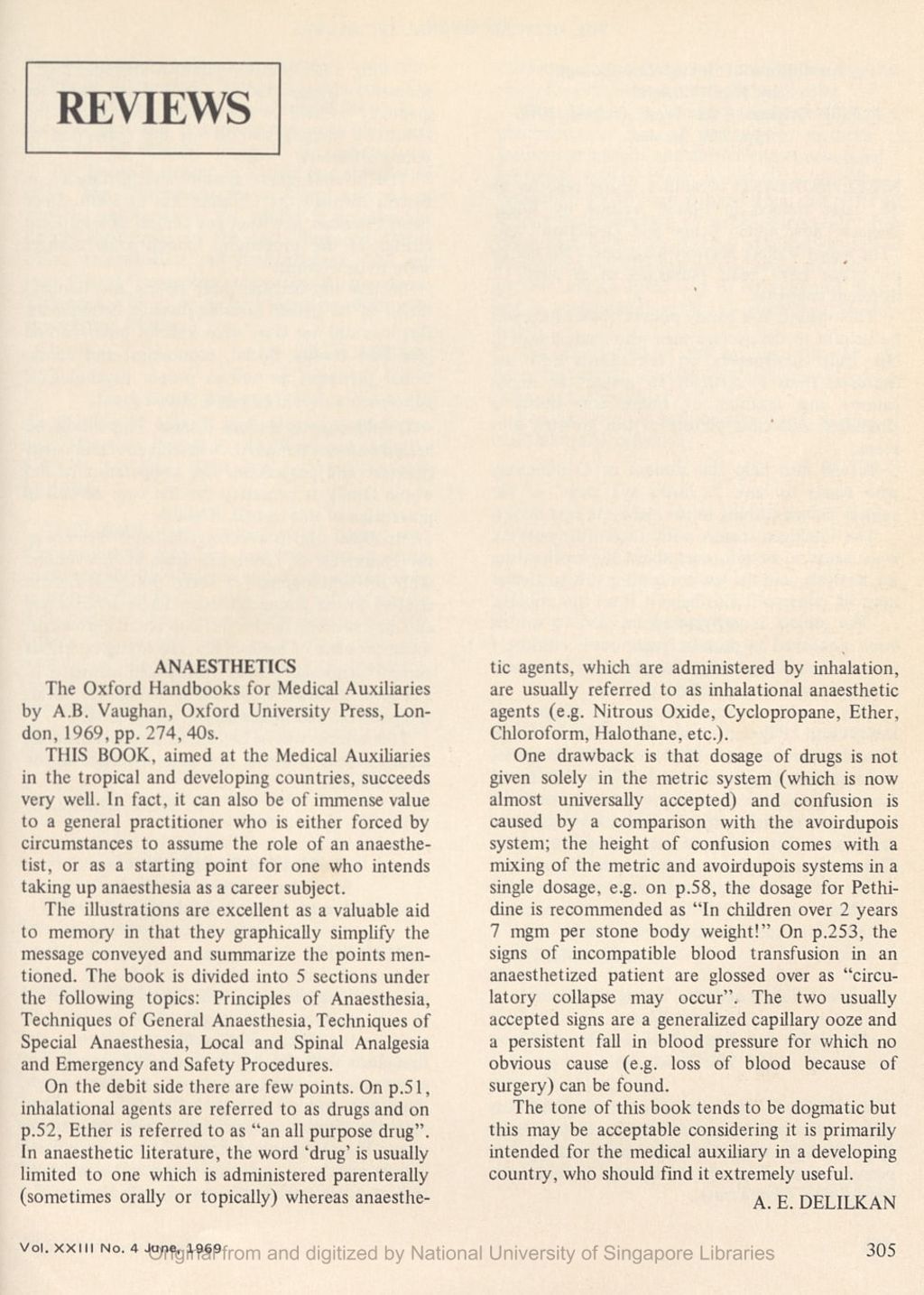 Miniature of Medical Journal of Malaya. Volume 23, Number 4. Reviews