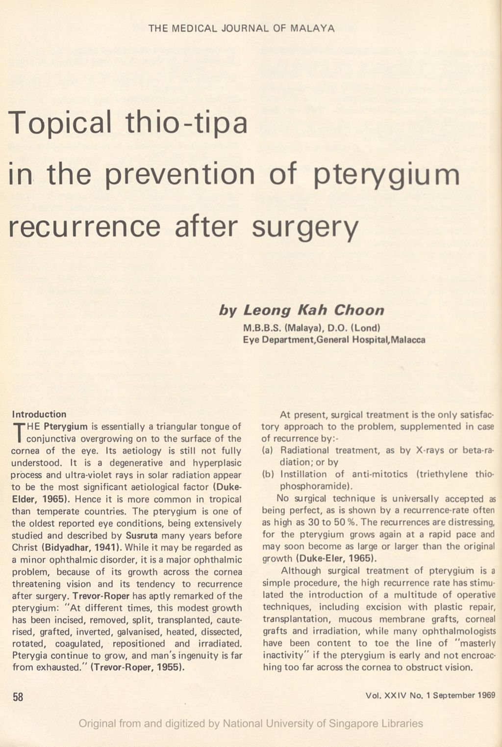 Miniature of Topical thio-tepa in the prevention of pterygium recurrence after surgery