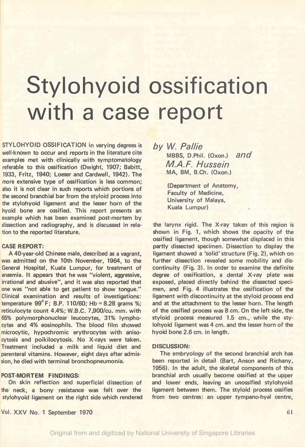 Miniature of Stylohyoid ossification, with a case report