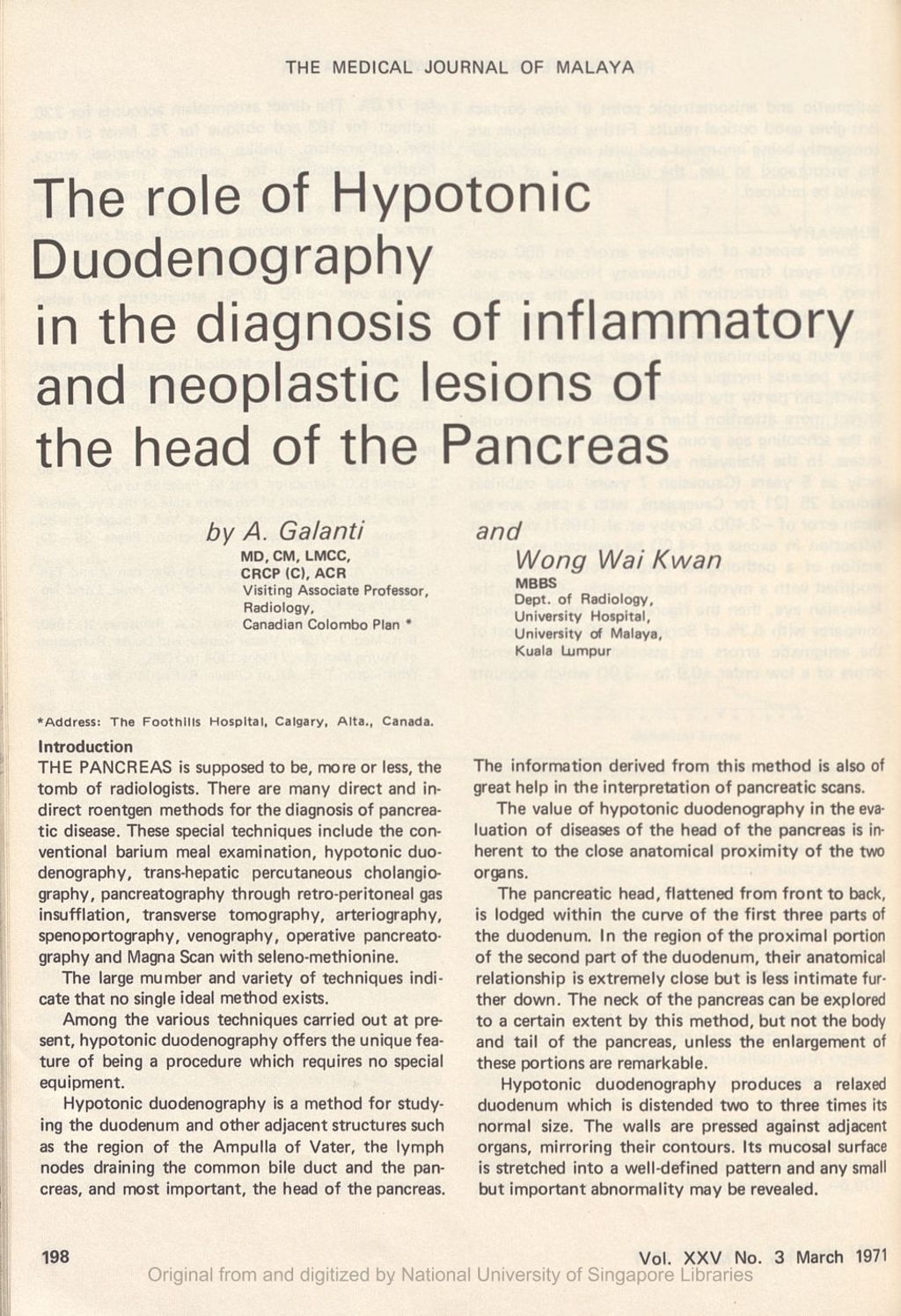 Miniature of Role of hypotonic duodenography in the diagnosis of inflammatory and neoplastic lesions of the head of the pancreas