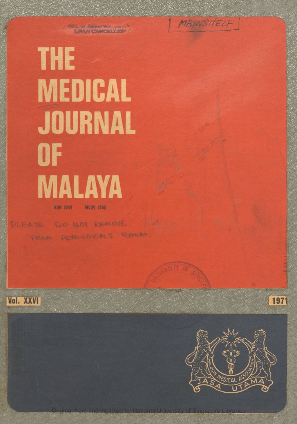 Miniature of Medical Journal of Malaya. Volume 26