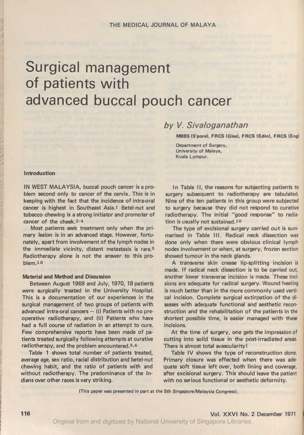 Miniature of Surgical management of patients with advanced buccal pouch cancer