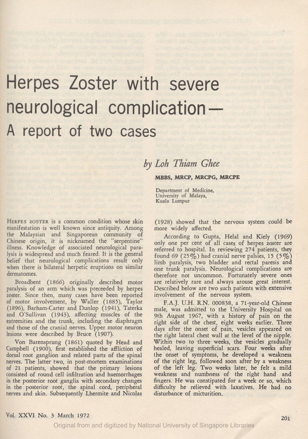 Miniature of Herpes zoster with severe neurological complication