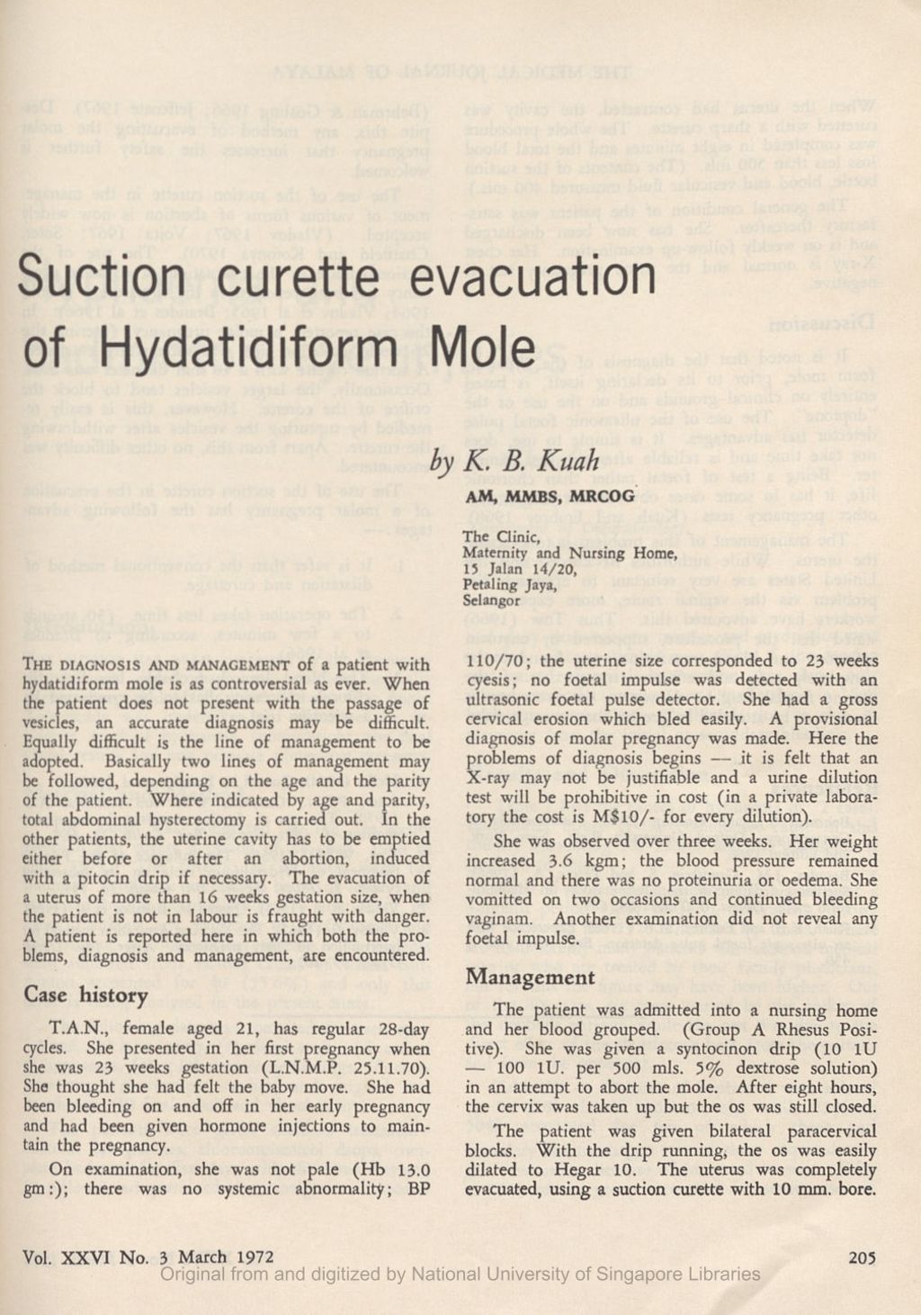 Miniature of Suction curette evacuation of hydatiform mole