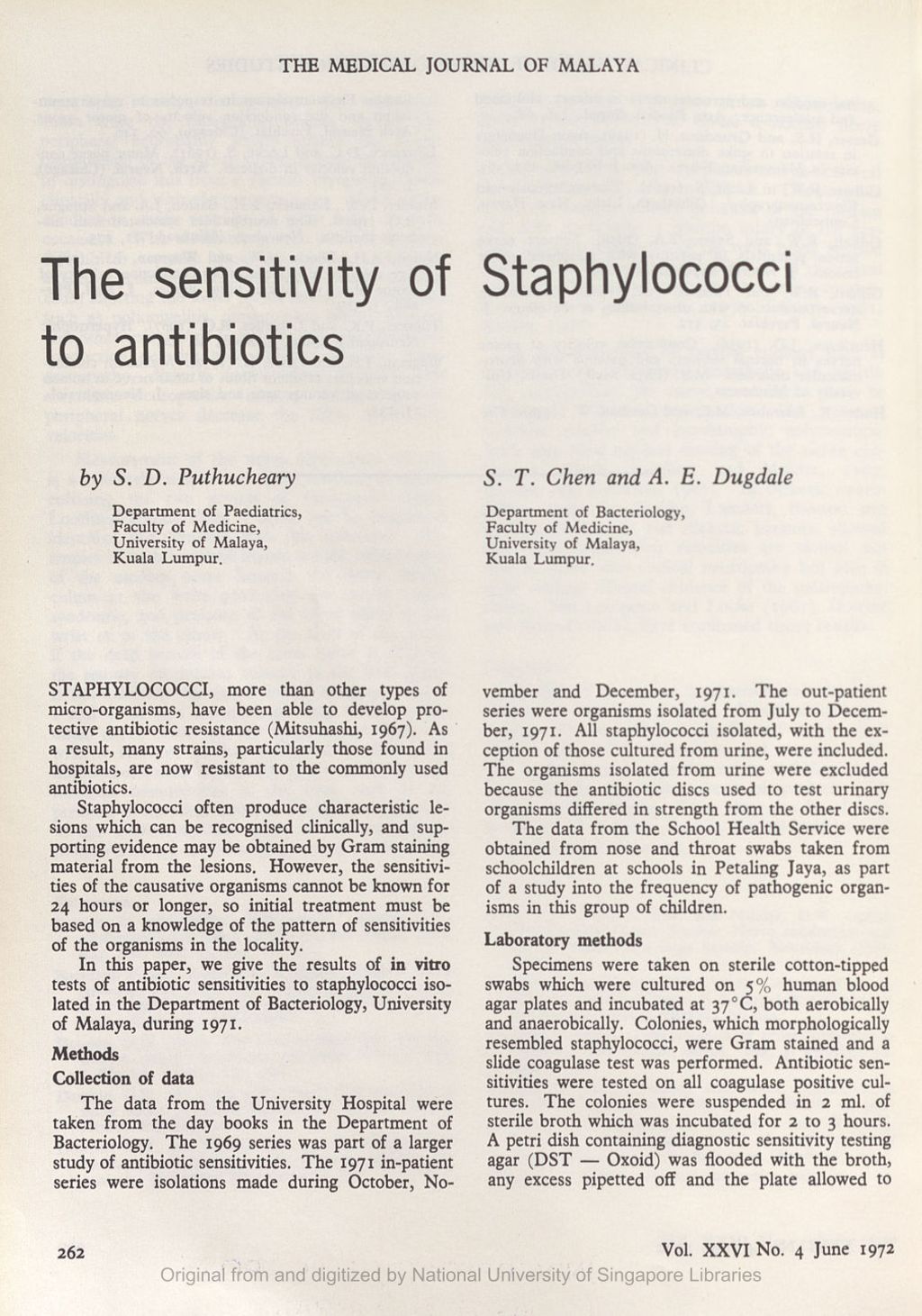 Miniature of Sensitivity of Staphylococci to antibiotics