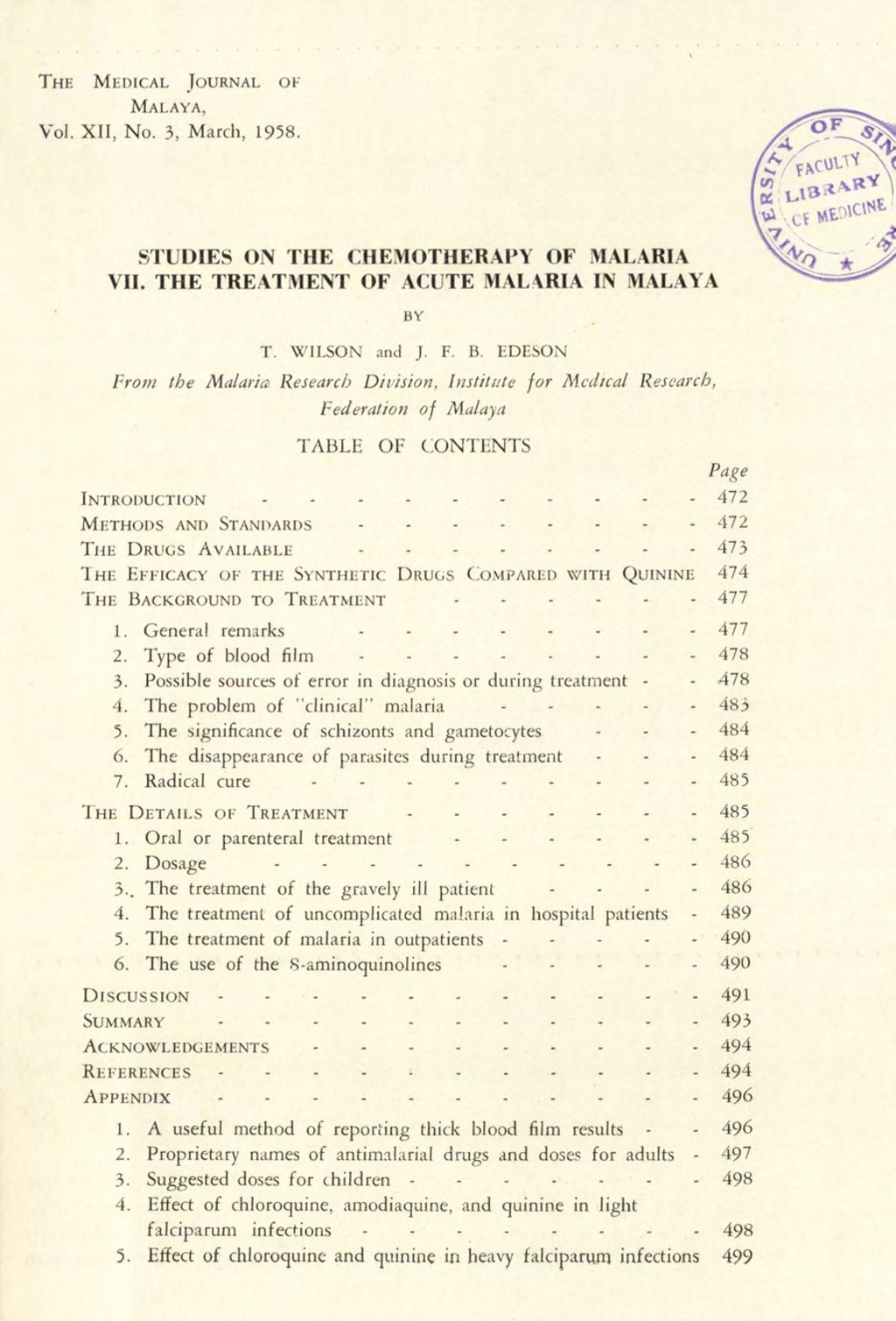 Miniature of Medical Journal of Malaya. Volume 12, Number 3