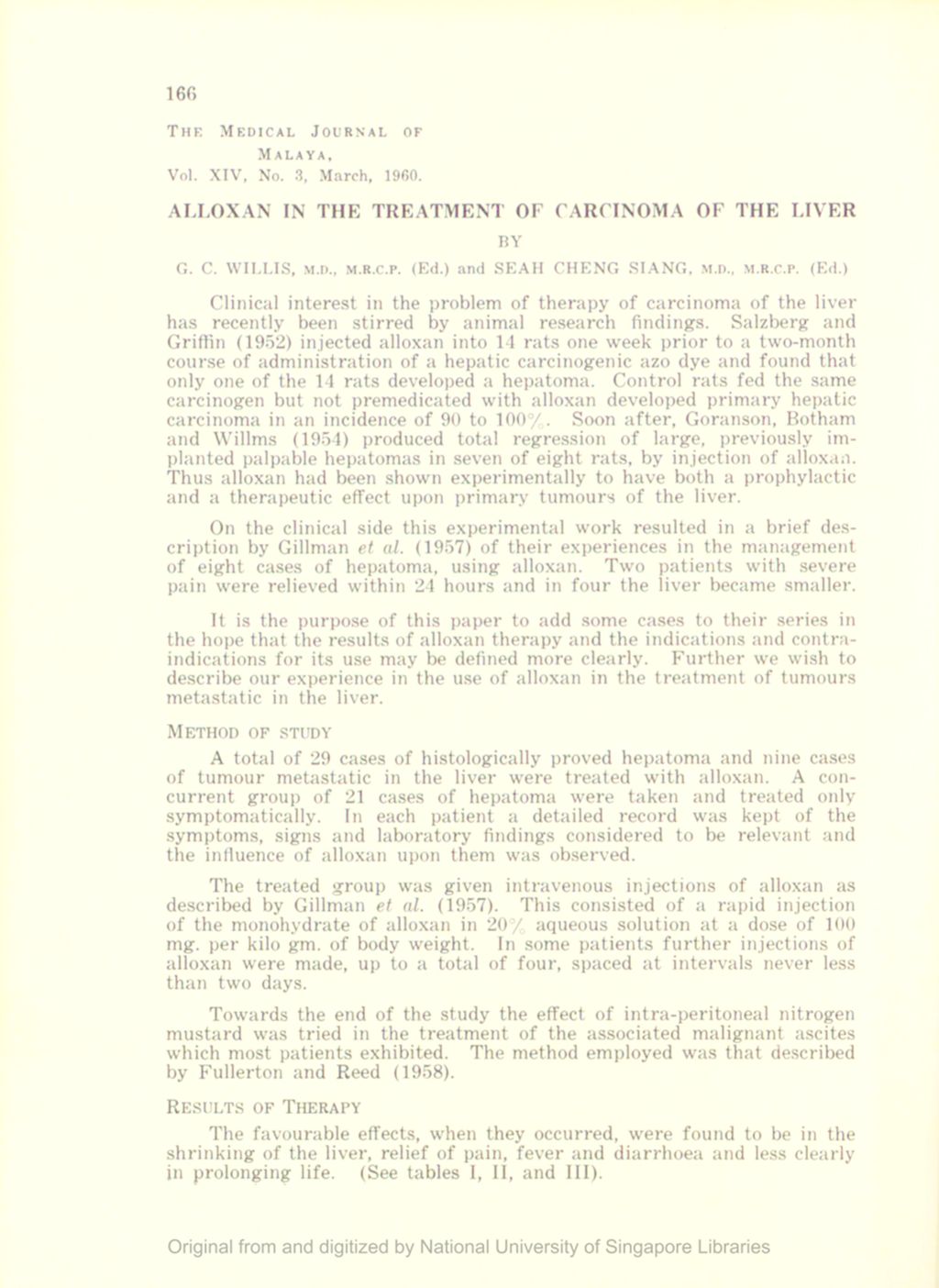 Miniature of Alloxan In The Treatment Of Carcinoma Of The Liver