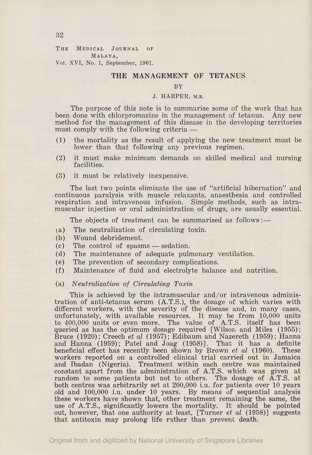 Miniature of Management Of Tetanus