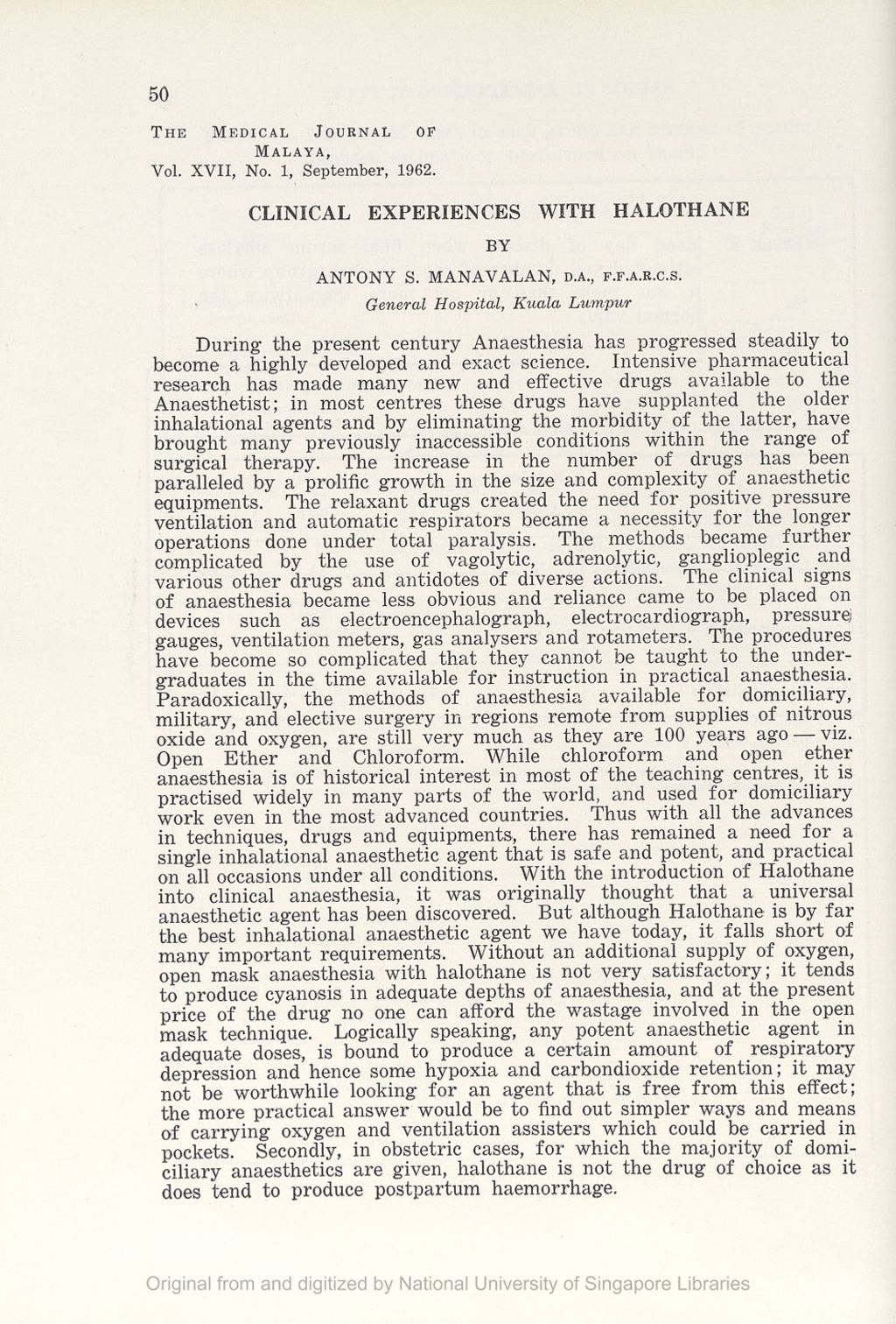 Miniature of Clinical Experiences With Halothane