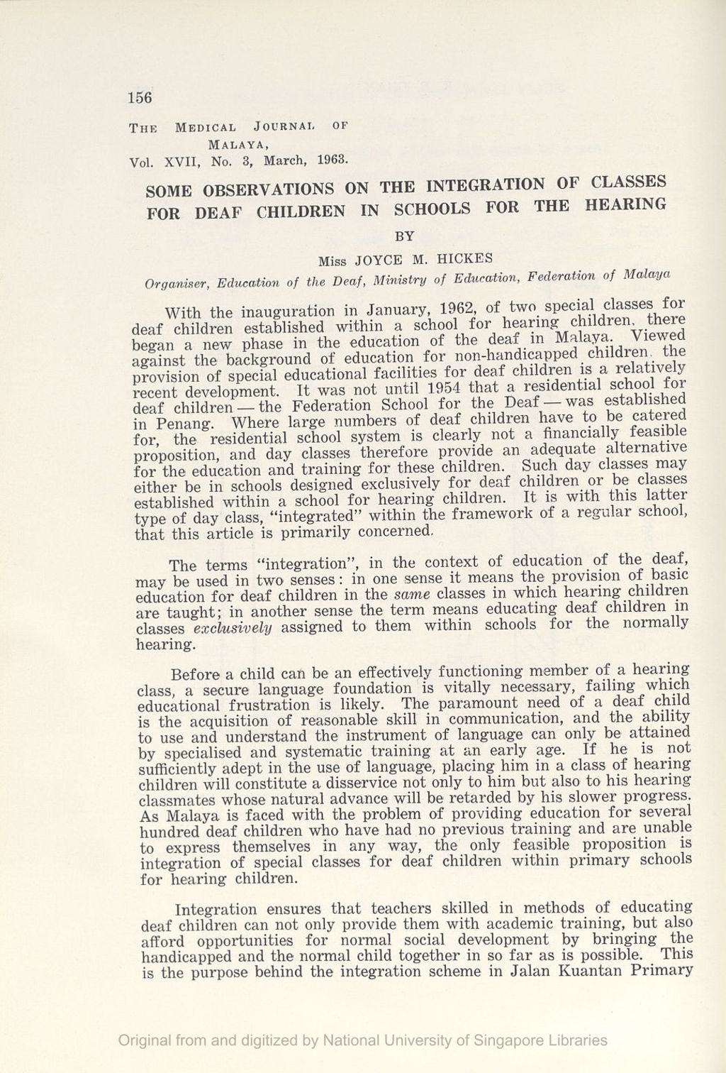 Miniature of Some Observations On The Integration Of Classes For Deaf Children In Schools For The Hearing