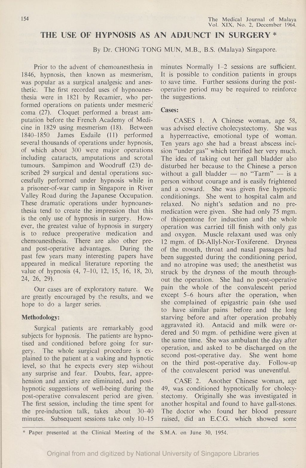 Miniature of Use Of Hypnosis As An Adjunct In Surgery