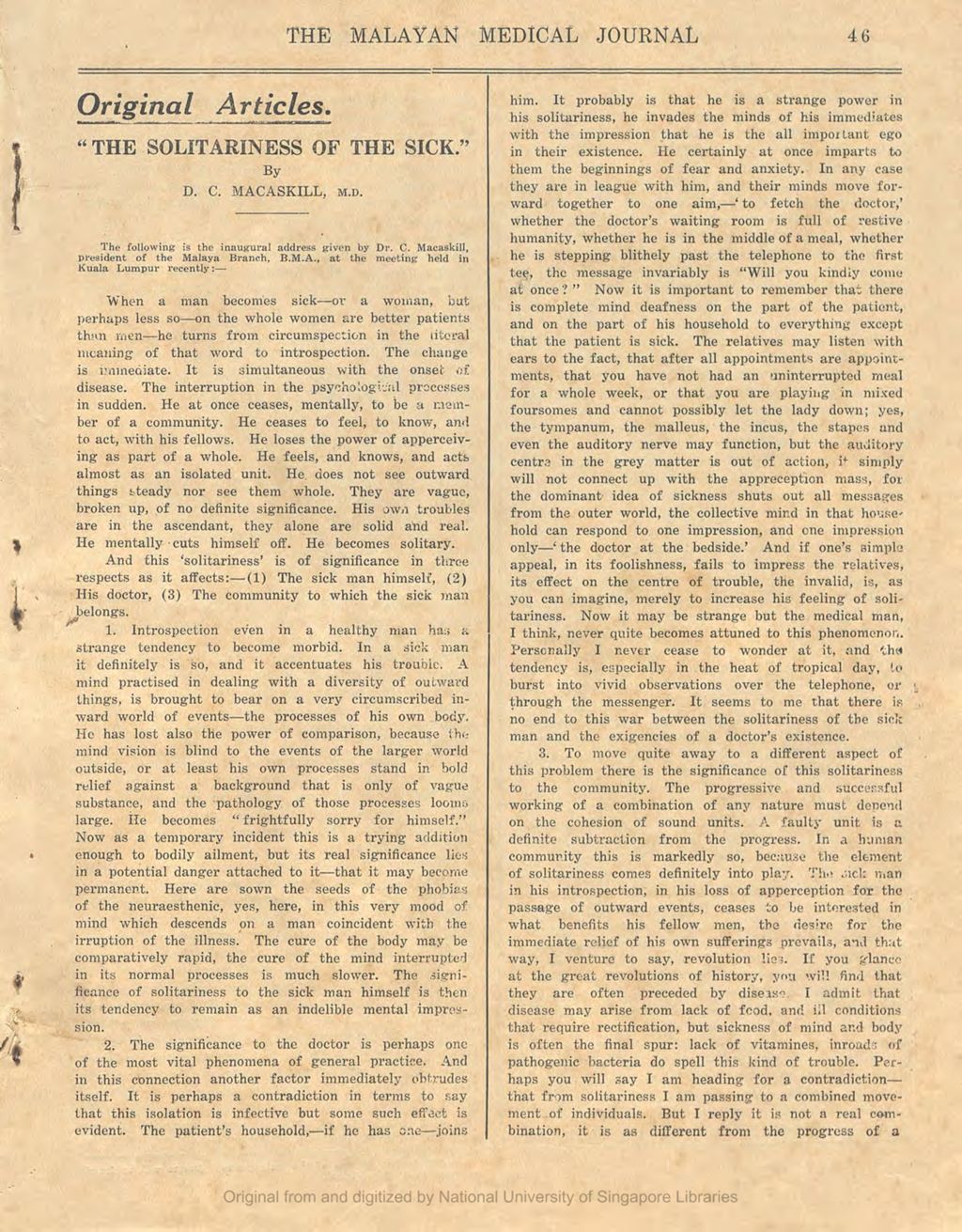 Miniature of The Malayan Medical Journal. Volume 2, Number 2