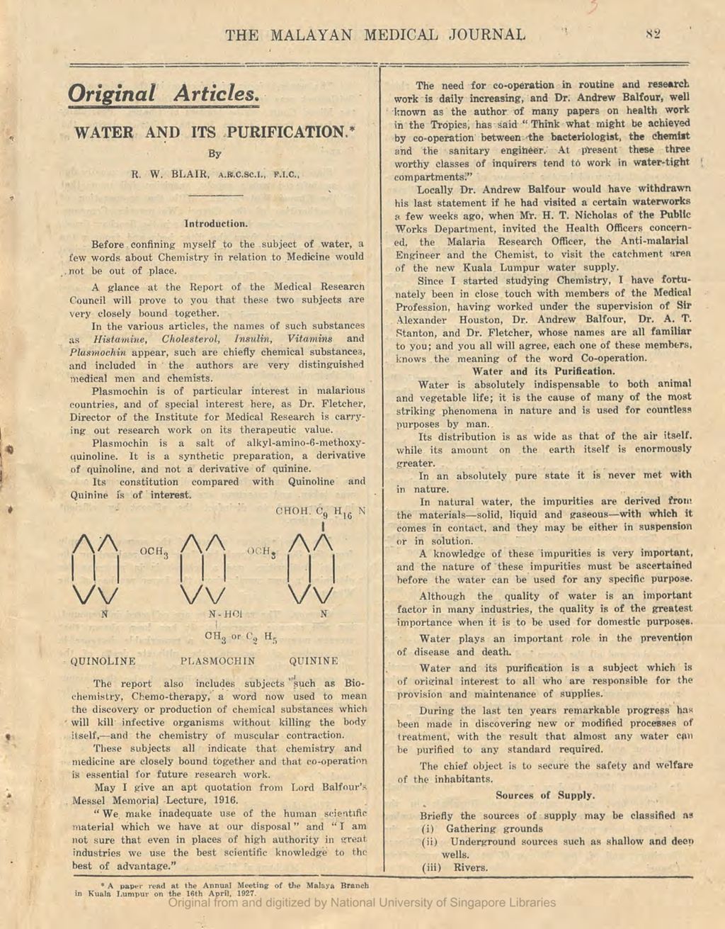 Miniature of The Malayan Medical Journal. Volume 2, Number 3