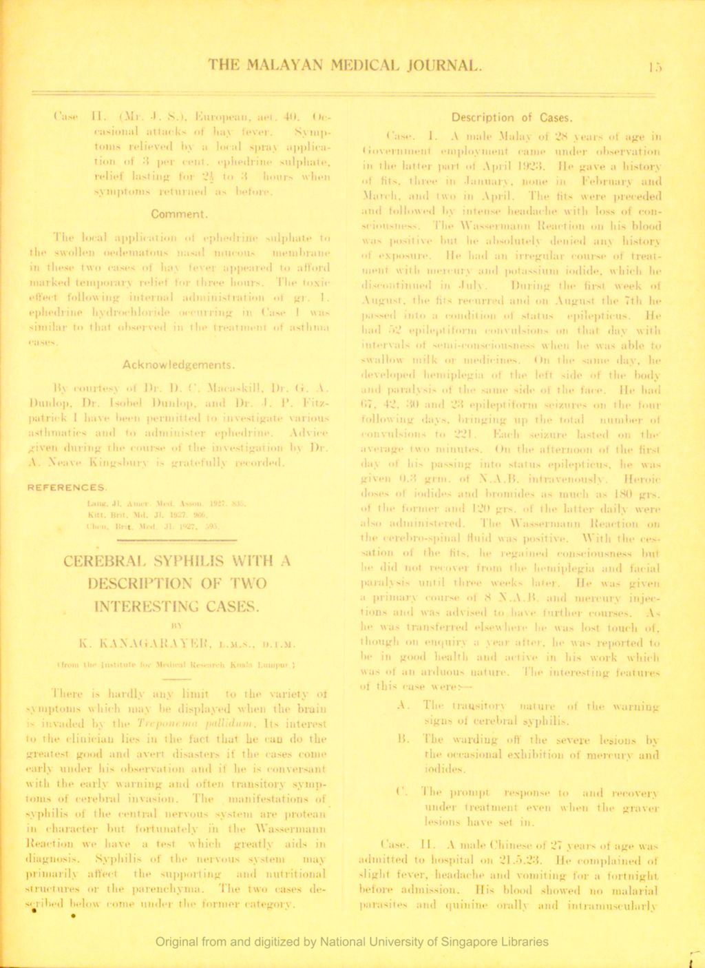 Miniature of Cerebral Syphilis with a description of two interesting cases