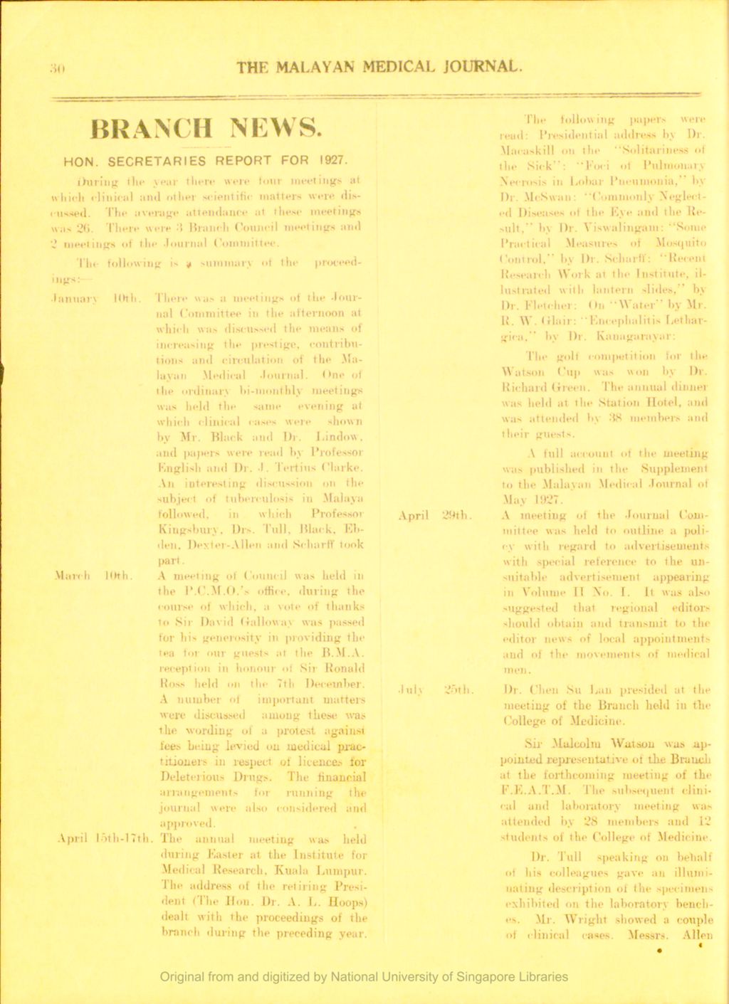 Miniature of Hon. Secretaries' report for P.127