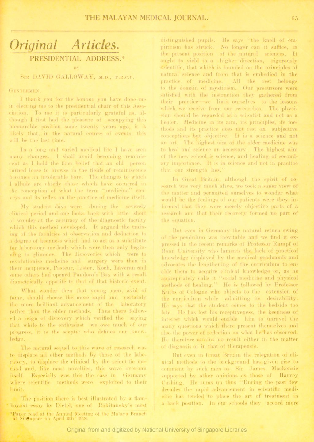 Miniature of The Malayan Medical Journal. Volume 3, Number 2