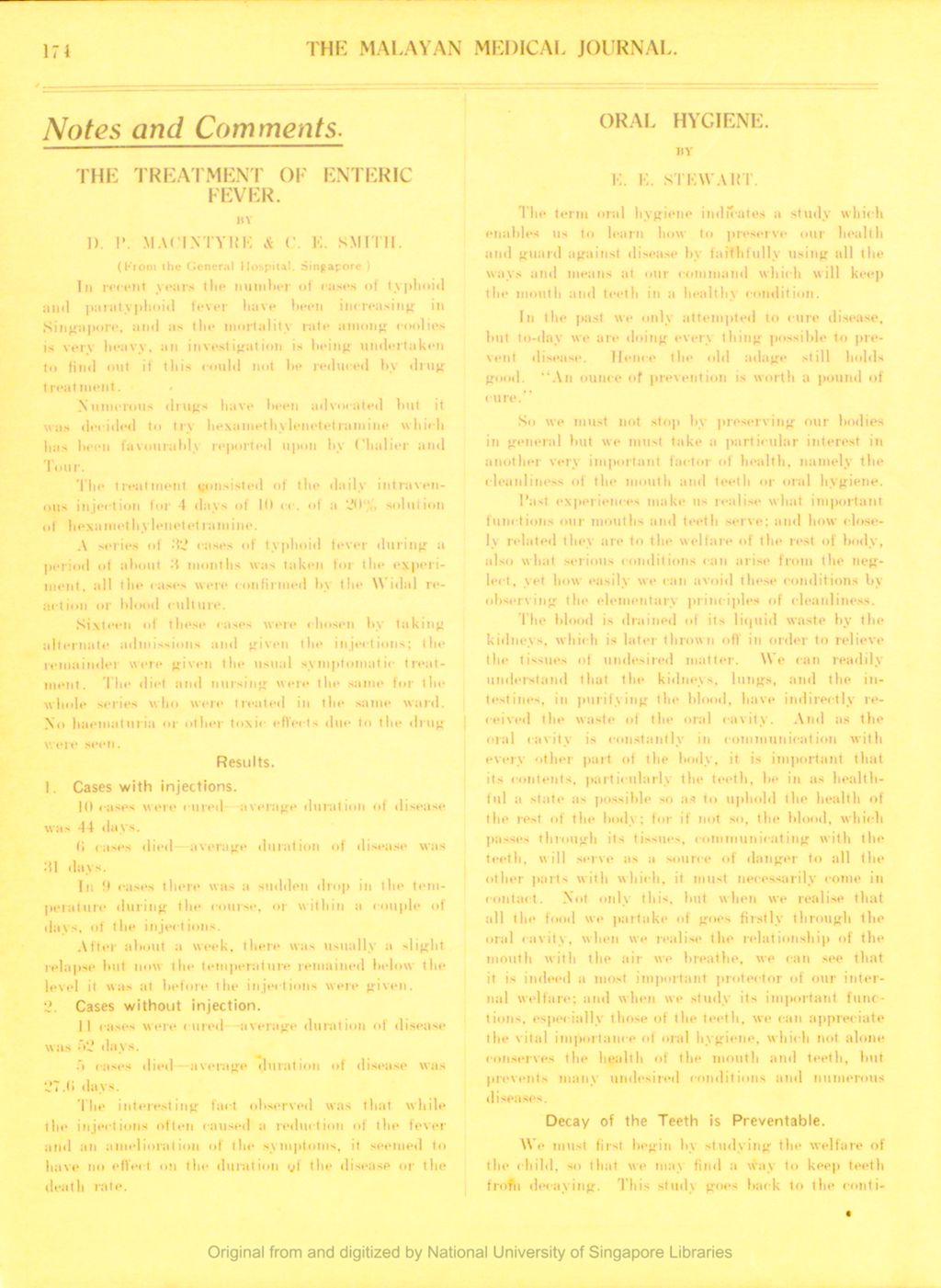 Miniature of Notes and Comments: Treatment of Enteric Fever by D.P.Macintyre & C.E.Smith