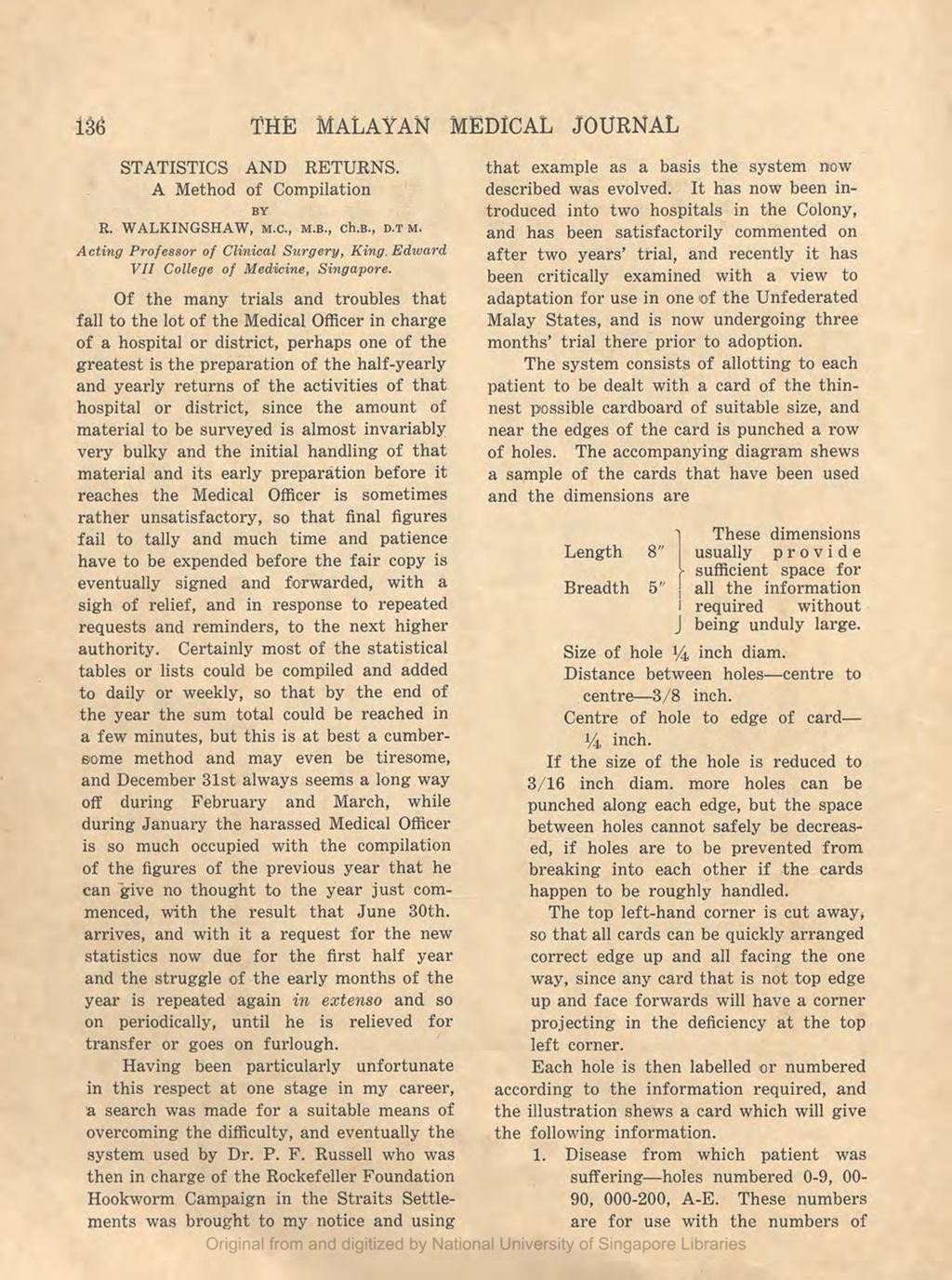 Miniature of Statistics And Returns. A Method Of Compilation