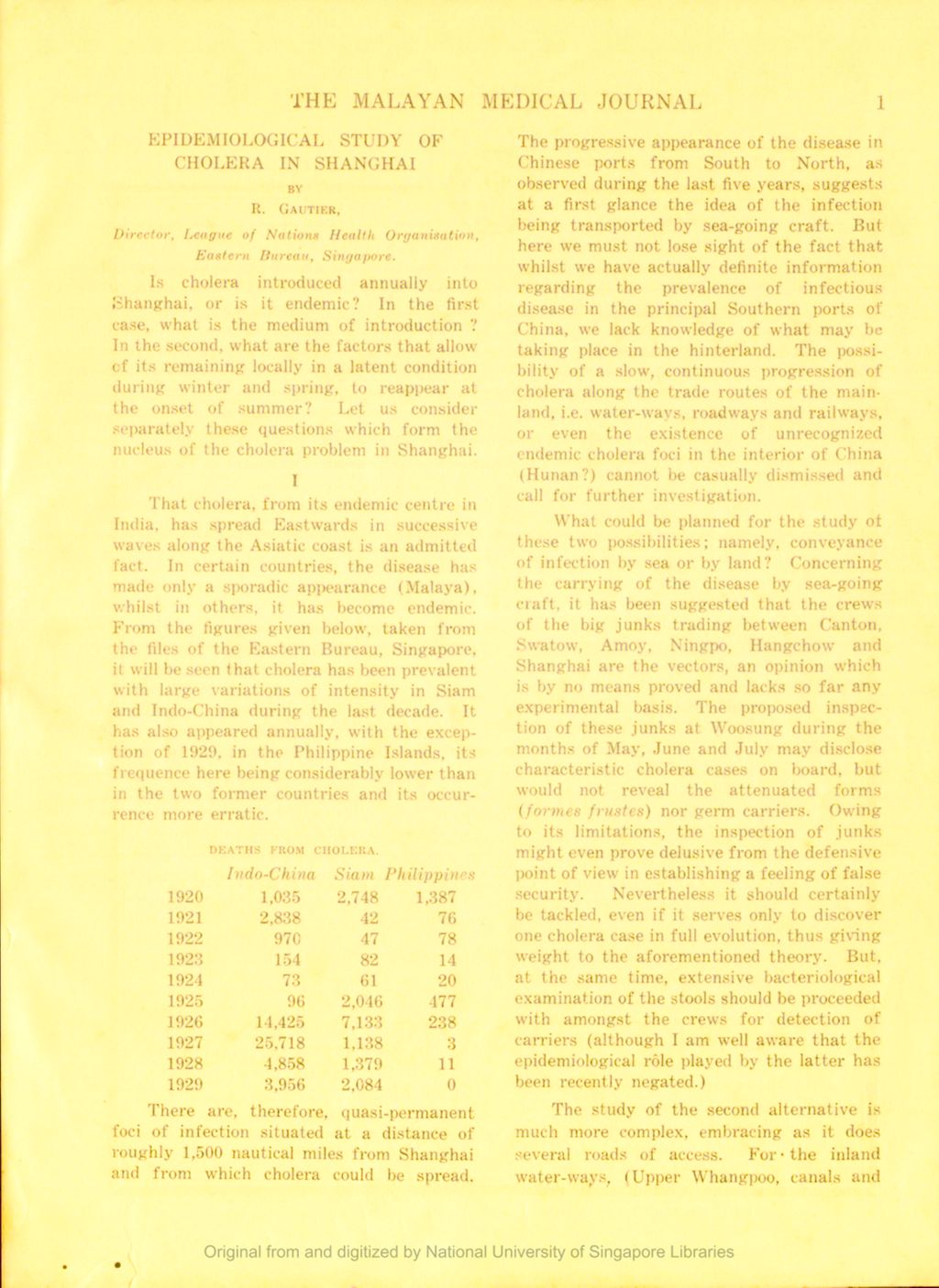 Miniature of Epidemiological Study Of Cholera In Shanghai