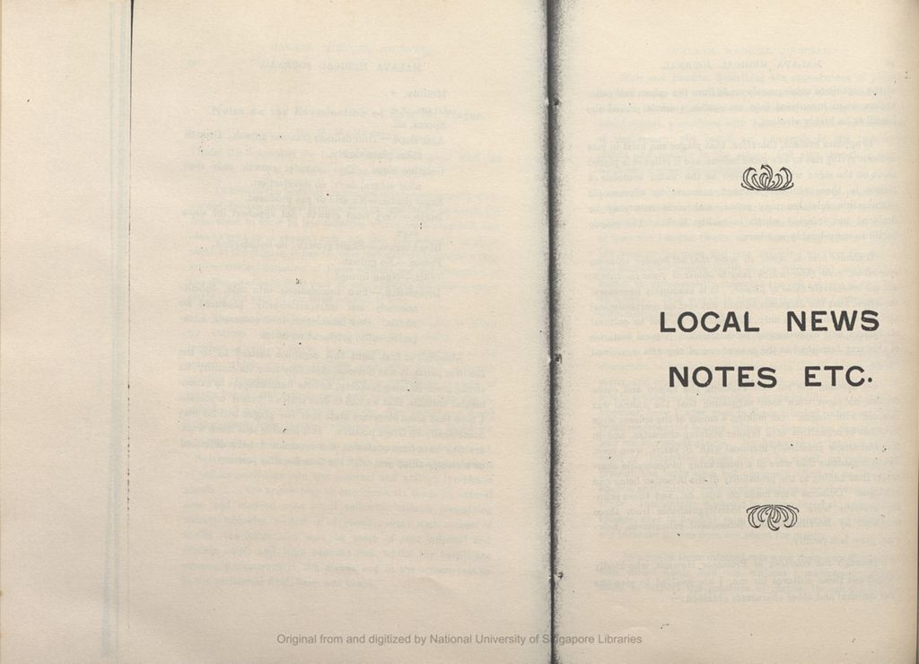 Miniature of The Malayan Medical Journal. Volume 10, Part 1. Local News