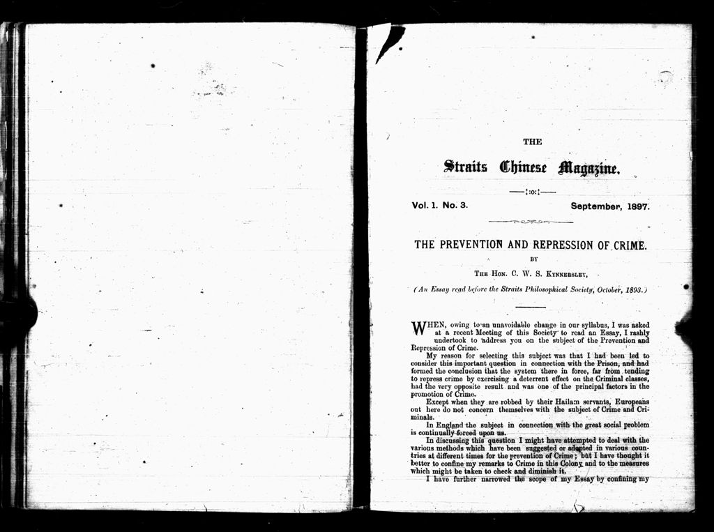 Miniature of Straits Chinese Magazine, Volume 1, Number 3, 1897