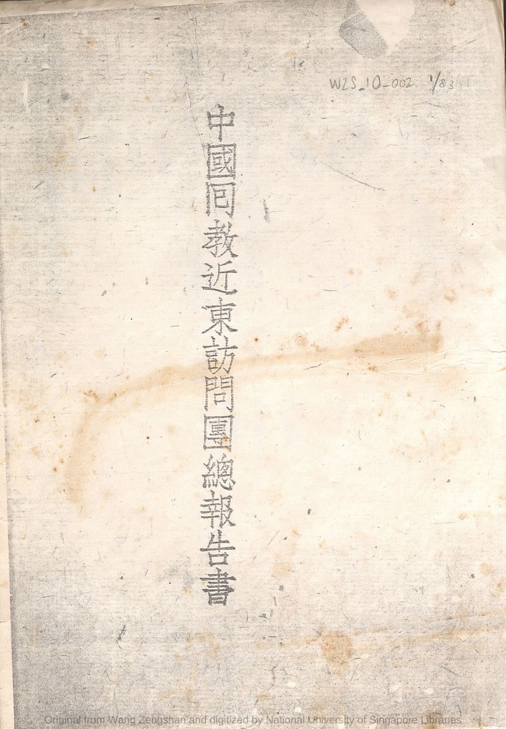 Miniature of 中国回教近东访问团总报告书