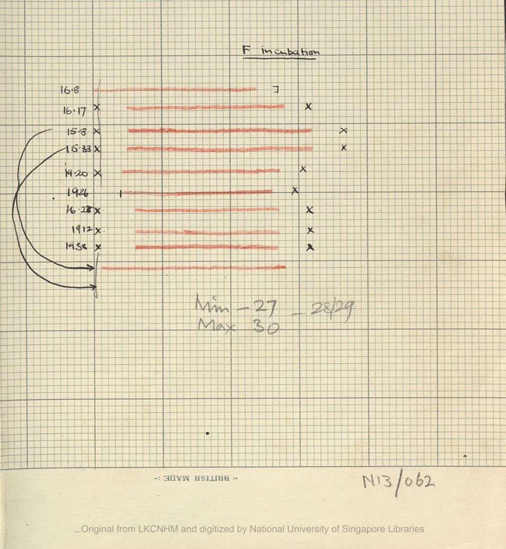 Miniature of Fieldnotes: breeding records at Niah Caves: F: incubation