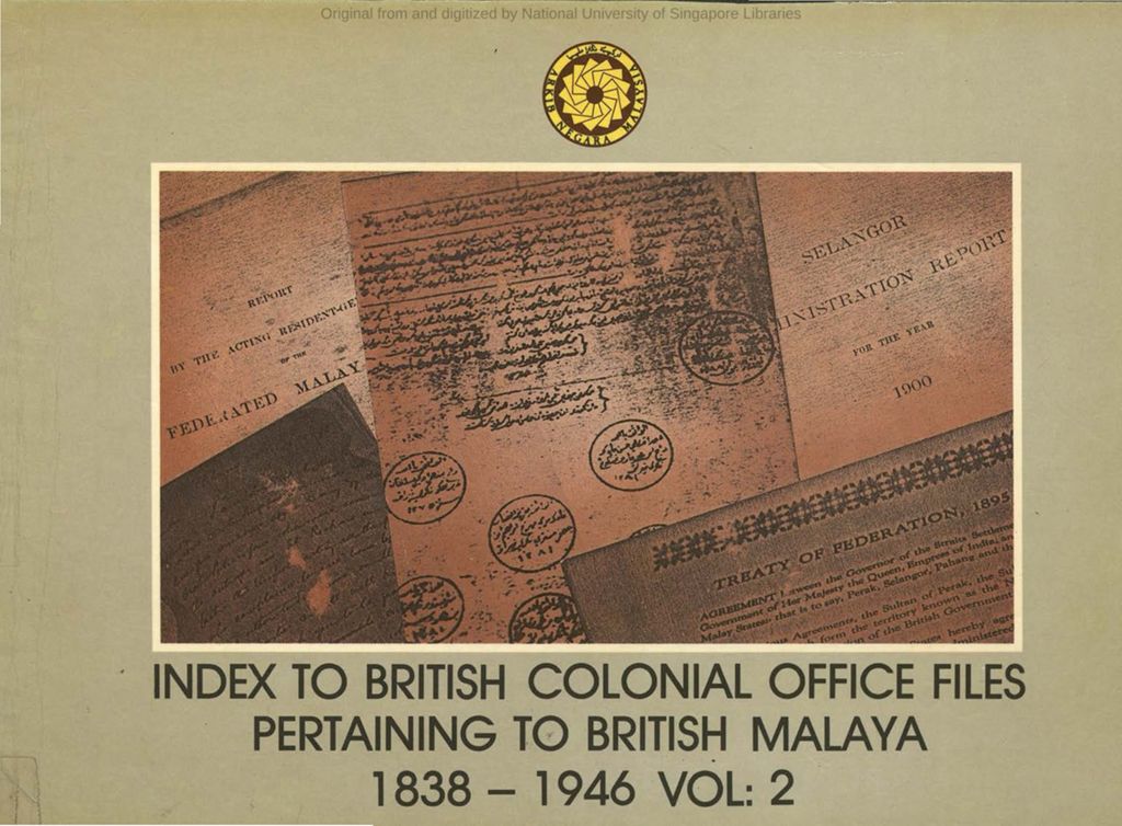 Miniature of Index to British Colonial Office files pertaining to British Malaya, Volume 2. CO 273 (1838-1900): Index (Abaca - Governor)