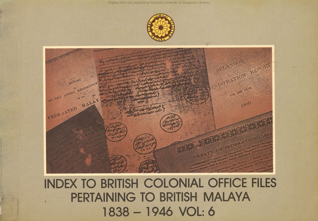 Miniature of Index to British Colonial Office files pertaining to British Malaya, Volume 6. CO 273 (1901-1919): Index (Aarkus - Gough)