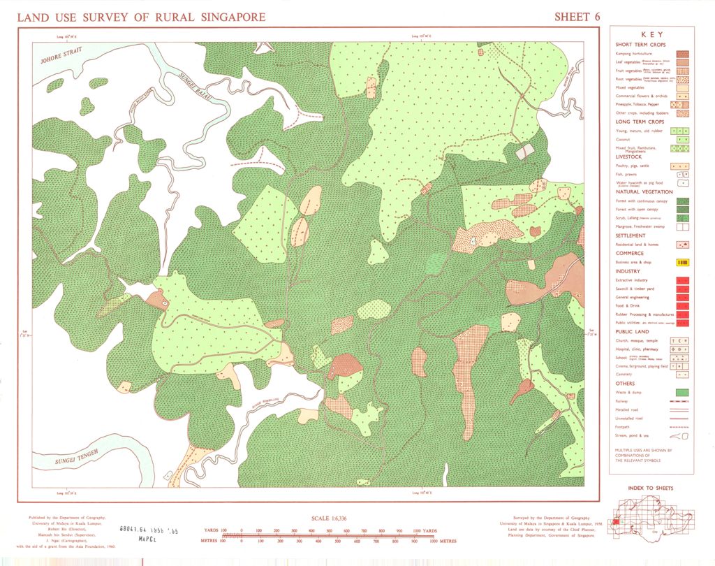 Miniature of Land use survey of rural Singapore. Sheet 6 (Scale 1:6,336)